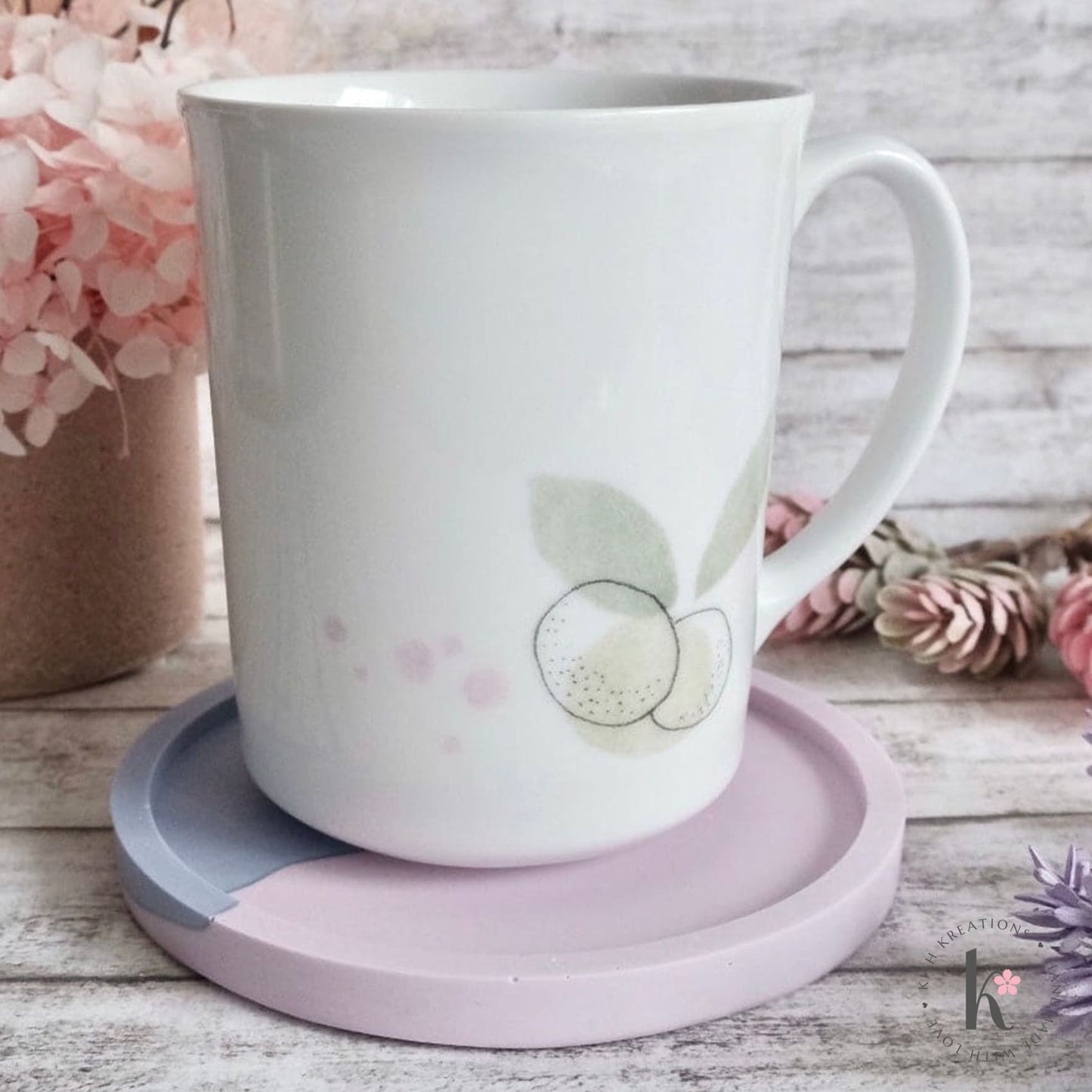 110mm Round Coaster | Duo Colour Design - Kish Kreations - Birthday Gifts, Coasters, Homewares, jesmonite coaster, Personalised Coasters - 110mm-round-coasters-duo-design