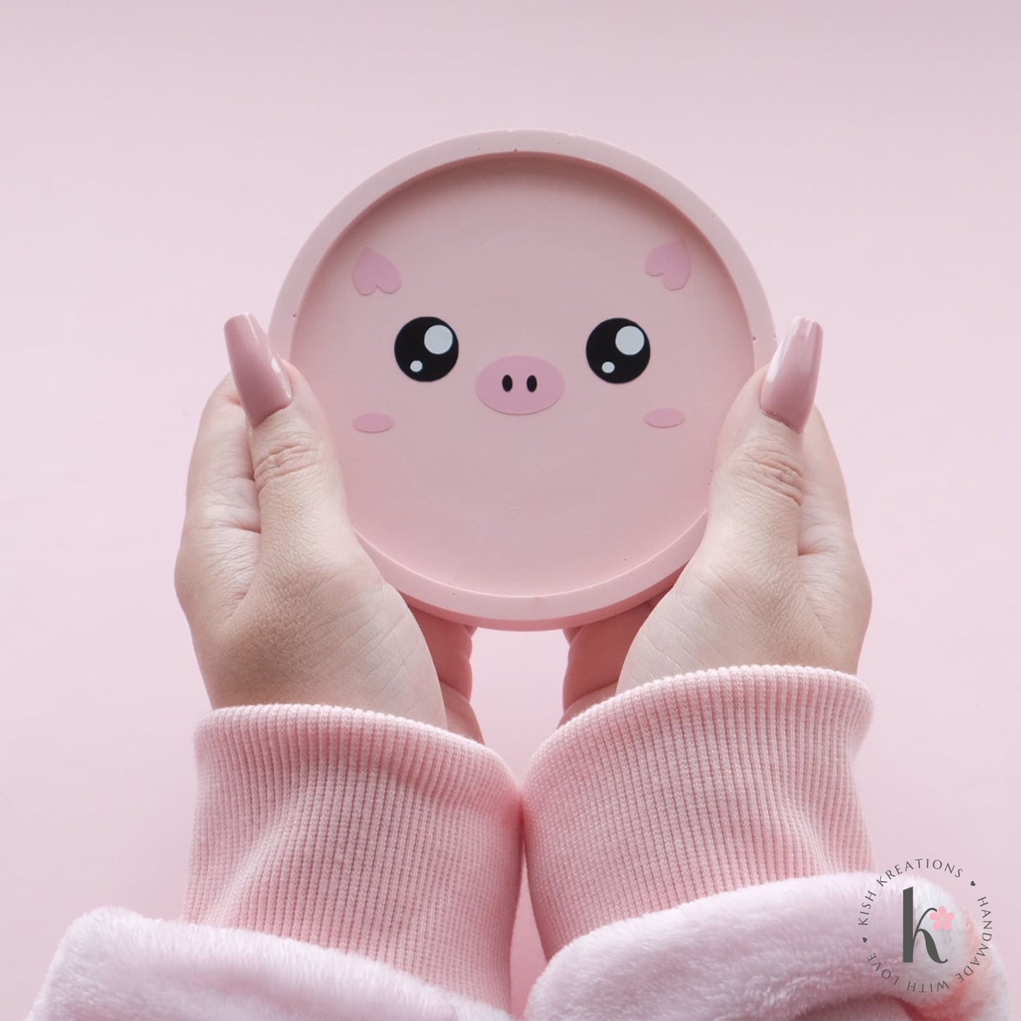 110mm Round Coaster | Kawaii Piggy Design - Kish Kreations - Birthday Gifts, Coasters, Cute Pig Coasters, Homewares, kawaii - copy-of-110mm-round-coasters-plain-design