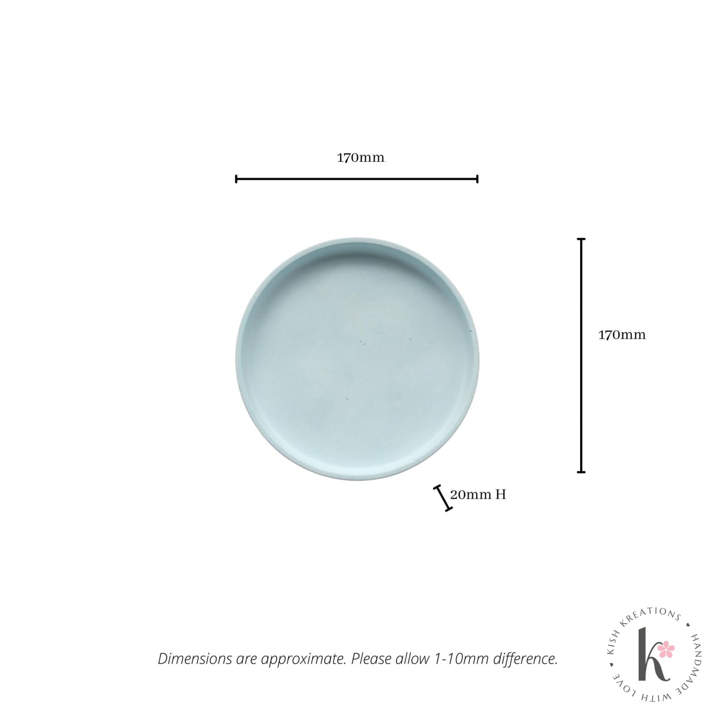 170mm Small Round Tray | Plain Design - Kish Kreations - Fire resistant Trays Australia, Homewares, Large Trays - 170mm-small-round-tray-plain-design