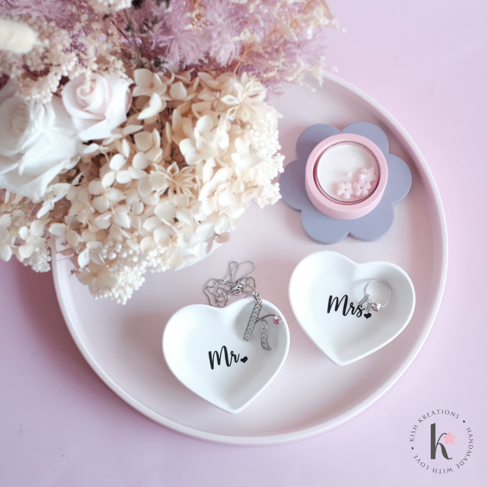 250mm Medium Round Tray | Plain Design - Kish Kreations - Fire Resistant Trays Australia, Homewares, Large Trays - 250mm-large-round-tray-plain-design