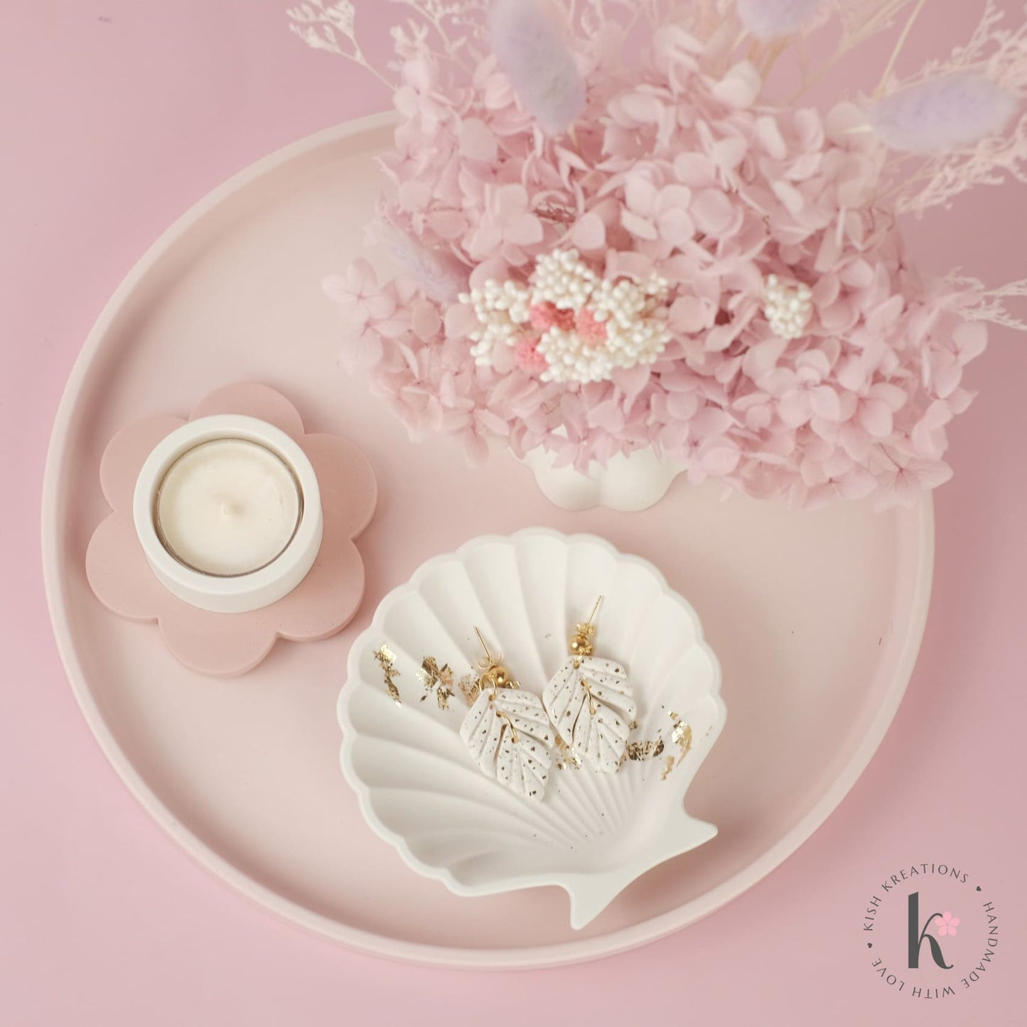 250mm Medium Round Tray | Plain Design - Kish Kreations - Fire Resistant Trays Australia, Homewares, Large Trays - 250mm-large-round-tray-plain-design