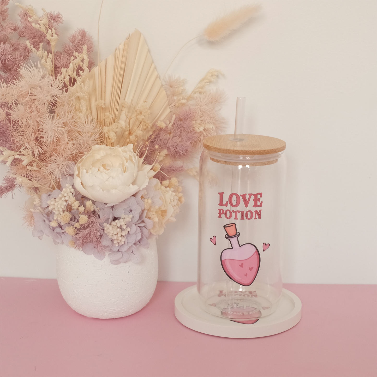 Libbey Glass and Coaster Set - Love Potion