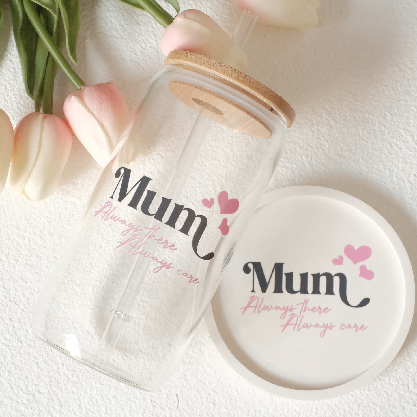 Libbey Glass and Coaster Set - Mum Always There
