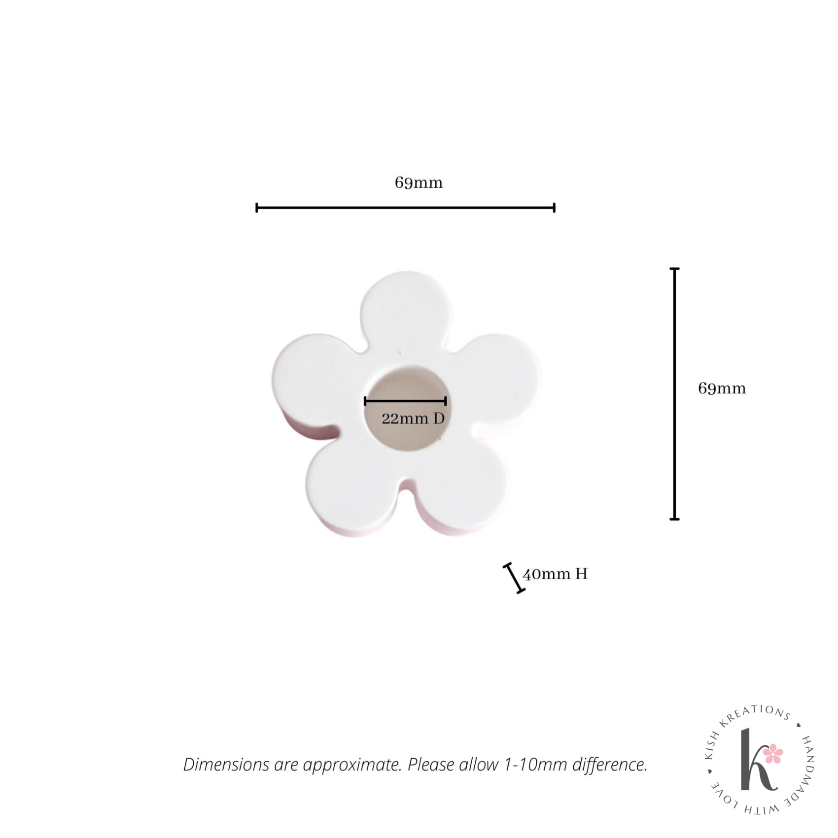 Blossom Candle Holder | Plain Design - Kish Kreations - Candle Holders, Homewares - blossom-candle-holder-plain-design
