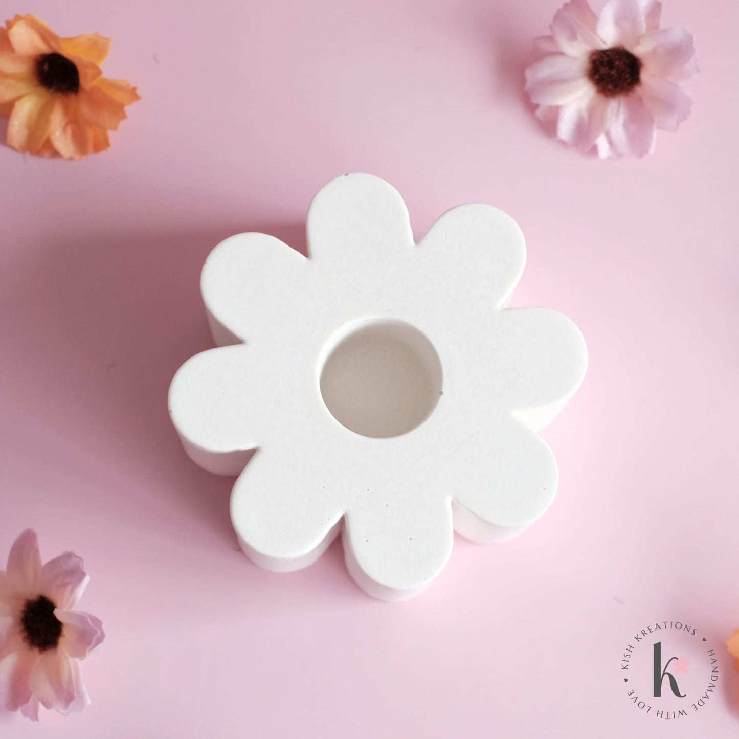 Daisy Candle Holder | Plain Design - Kish Kreations - Candle Holders, Homewares - daisy-candle-holder-plain-design