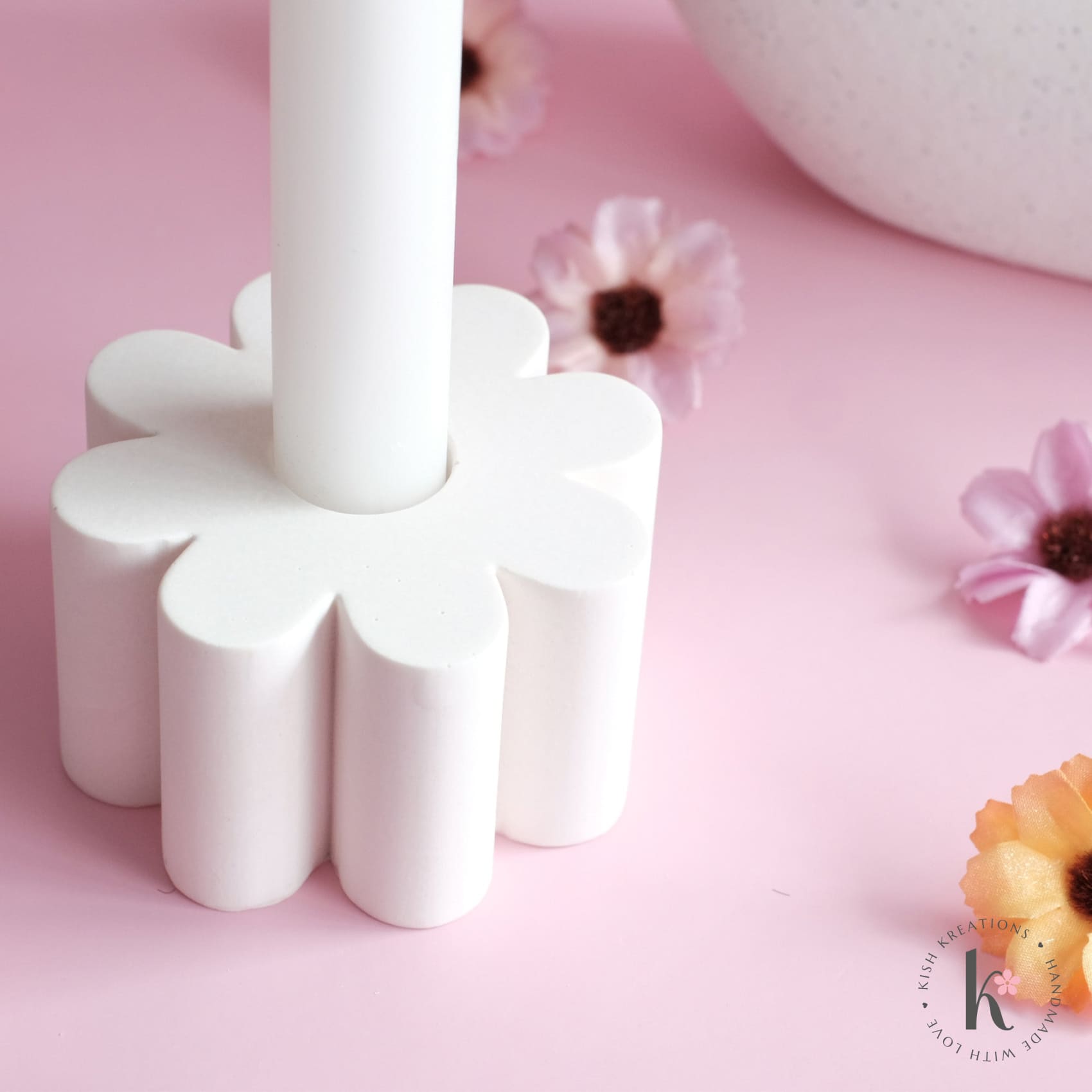 Daisy Candle Holder | Plain Design - Kish Kreations - Candle Holders, Homewares - daisy-candle-holder-plain-design