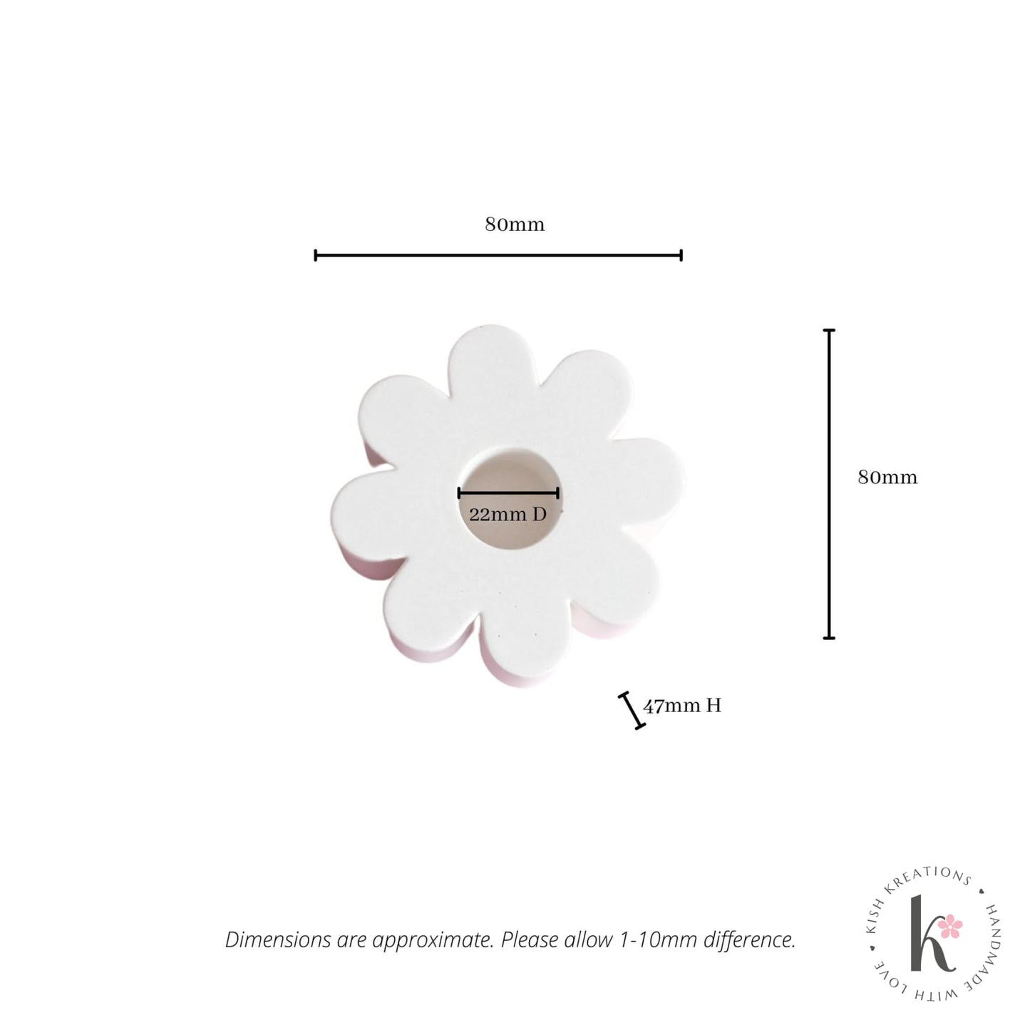 Daisy Candle Holder | Plain Design - Kish Kreations - Candle Holders, Homewares - daisy-candle-holder-plain-design