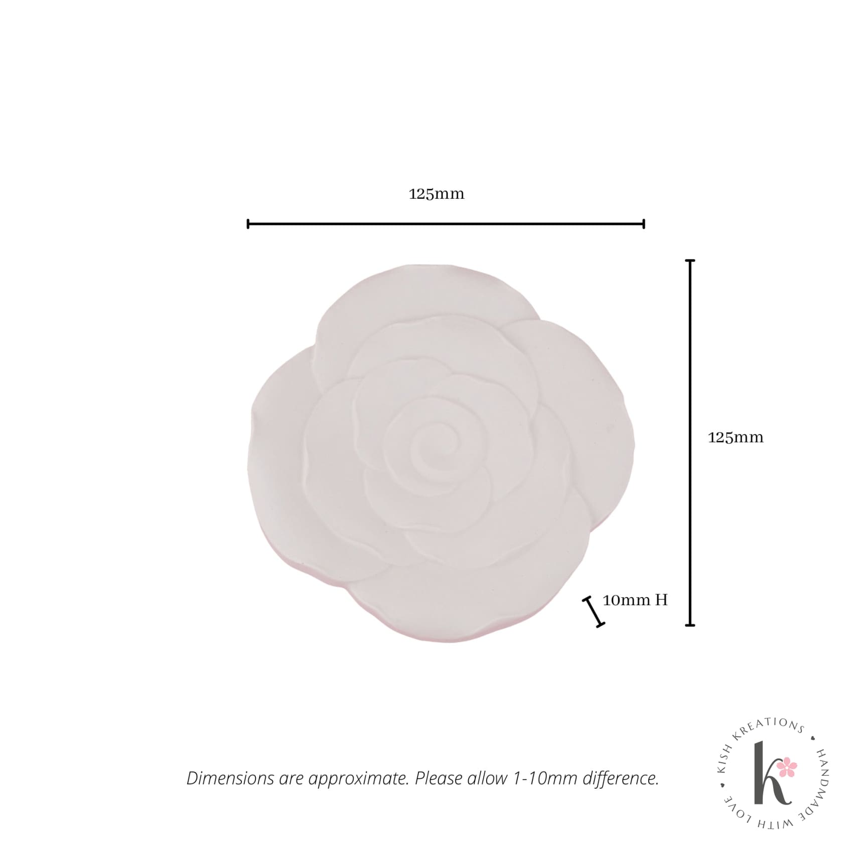 Eden Rose Shaped Tray | Plain Design - Kish Kreations - Blossom Dish, Flower Dish, Homewares, Jewellery Dish, Jewellery Tray, Personalised Ring Dish Australia, Personalised Tray, trinket dish, Trinket Trays - eden-rose-shaped-tray-plain-design