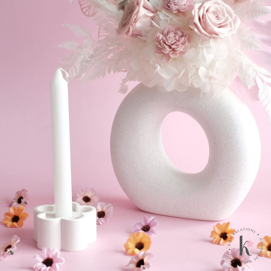 Flower Candle Holder | Plain Design - Kish Kreations - Candle Holders, Homewares - flower-candle-holder-plain-design