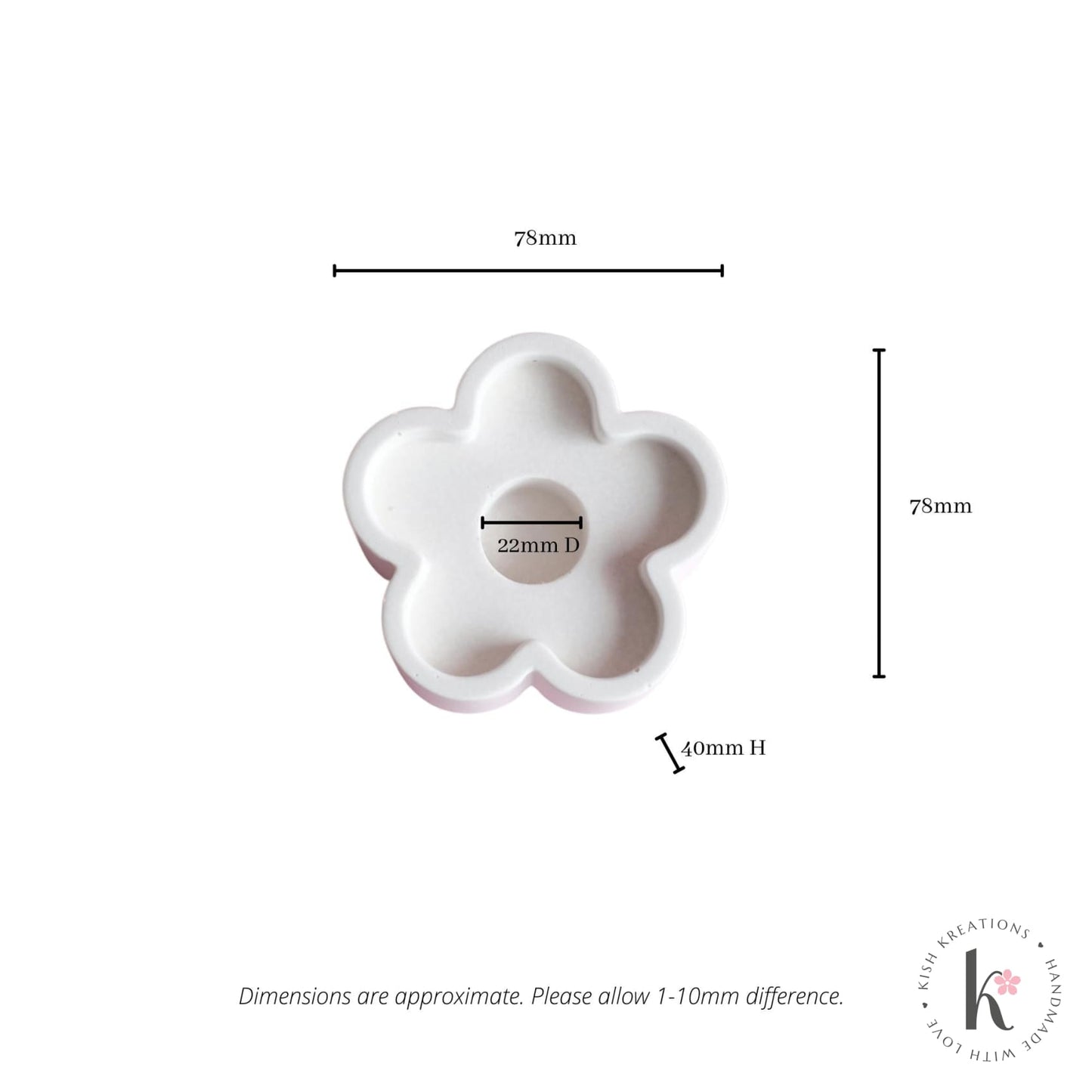 Flower Candle Holder | Plain Design - Kish Kreations - Candle Holders, Homewares - flower-candle-holder-plain-design