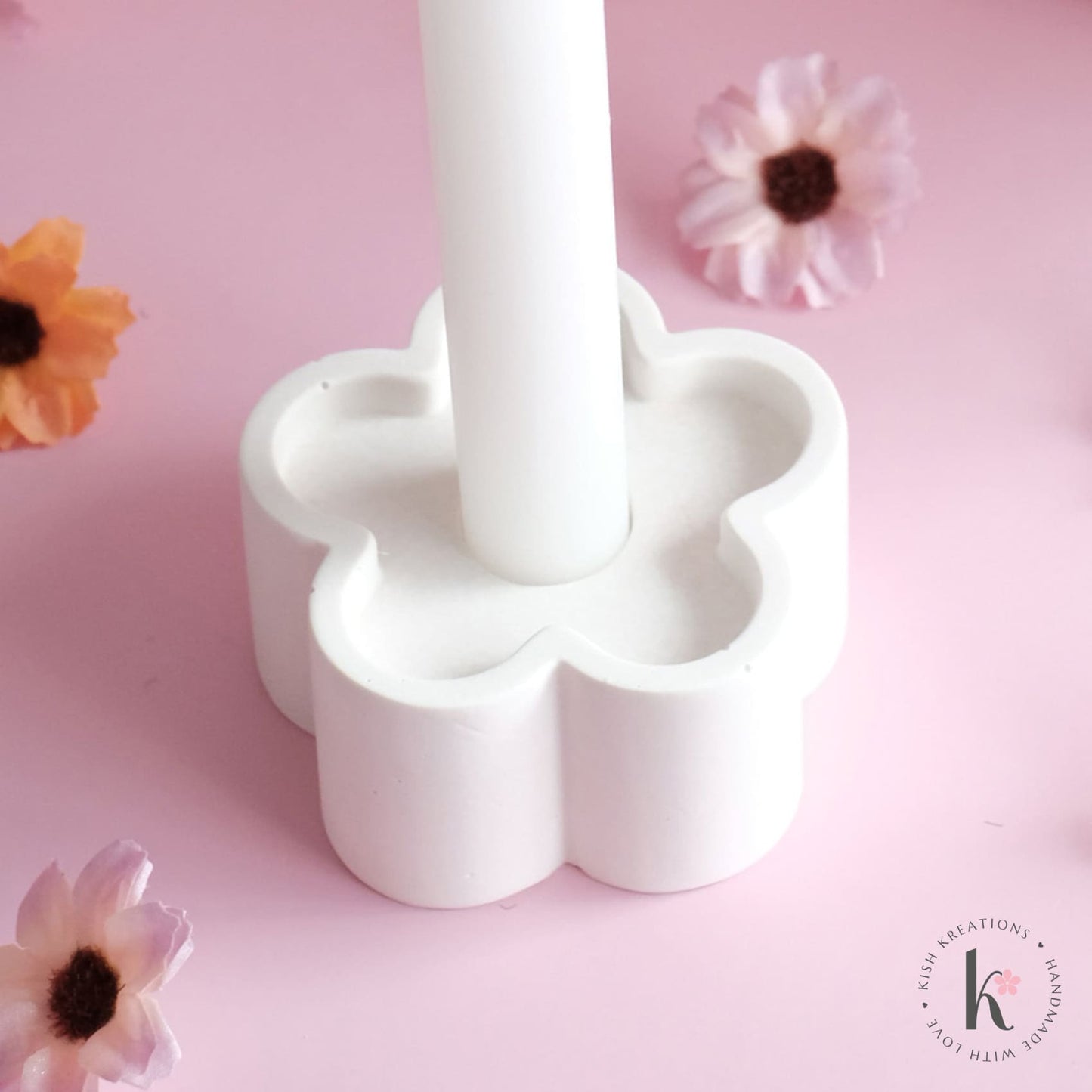 Flower Candle Holder | Plain Design - Kish Kreations - Candle Holders, Homewares - flower-candle-holder-plain-design
