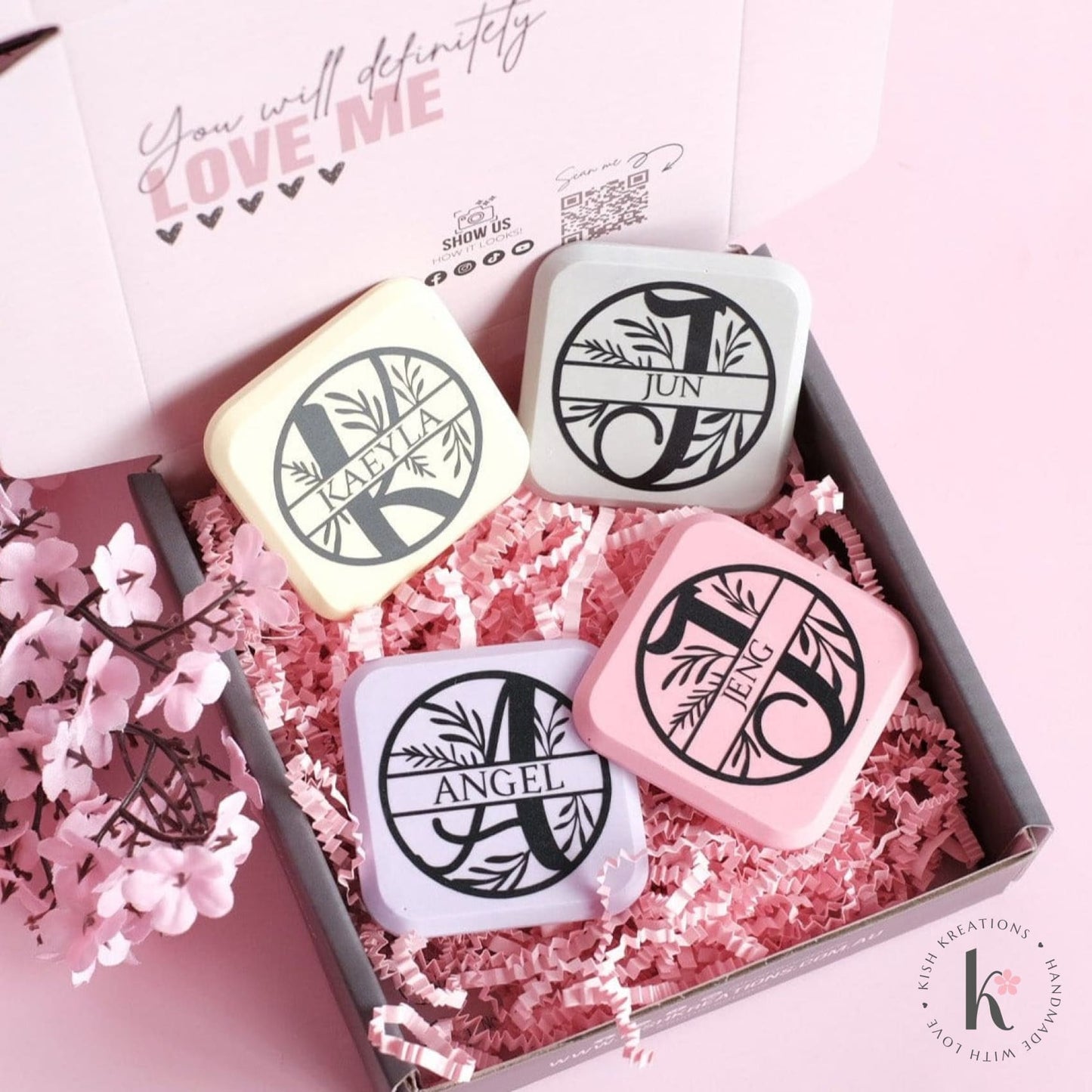Fridge Magnet Sets | Monogram with Name Design - Kish Kreations - Fridge Magnets Name Australia, Homewares, housewarming gifts, housewarming gifts Australia, Magnets - fridge-magnet-monogram-with-name-design