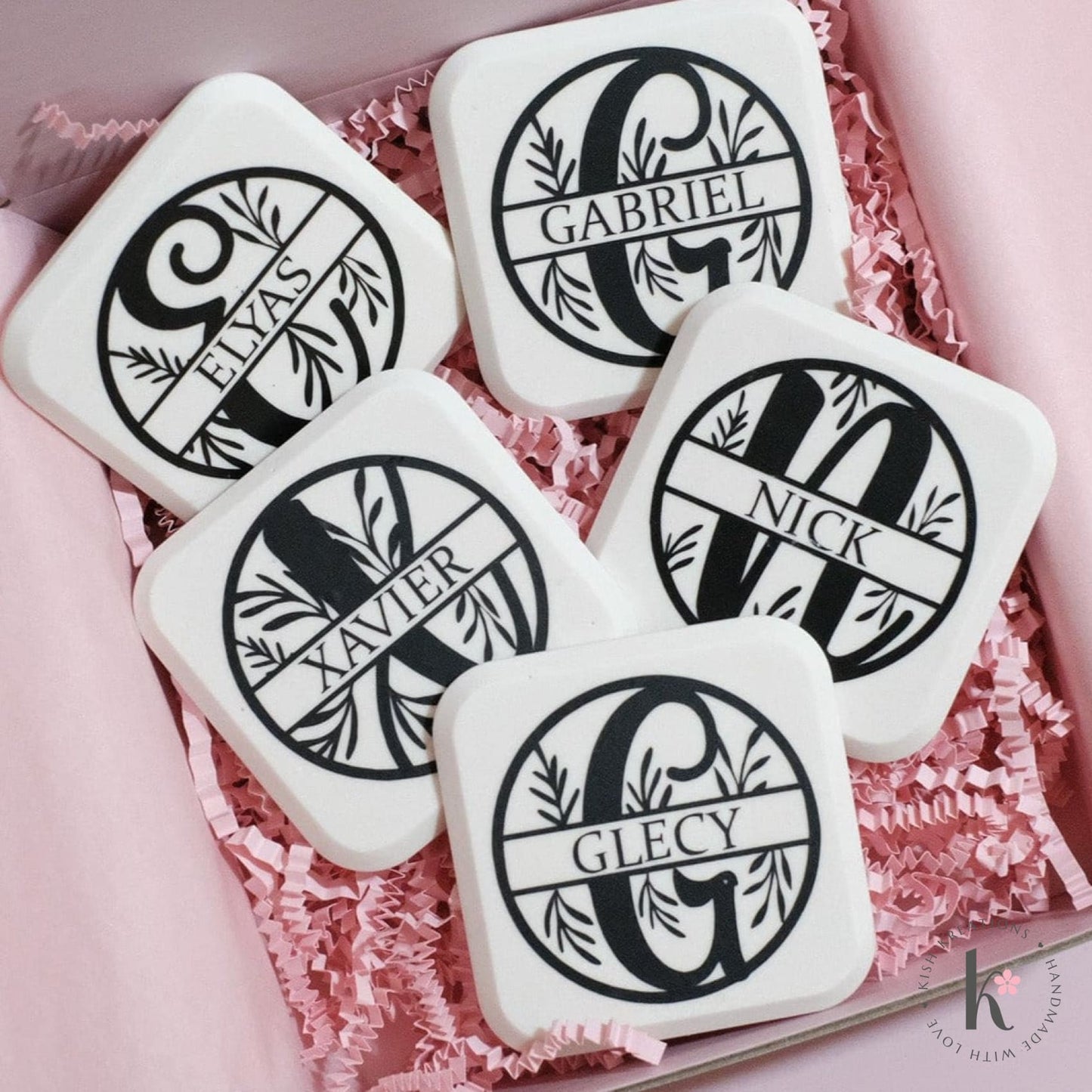 Fridge Magnet Sets | Monogram with Name Design - Kish Kreations - Fridge Magnets Name Australia, Homewares, housewarming gifts, housewarming gifts Australia, Magnets - fridge-magnet-monogram-with-name-design