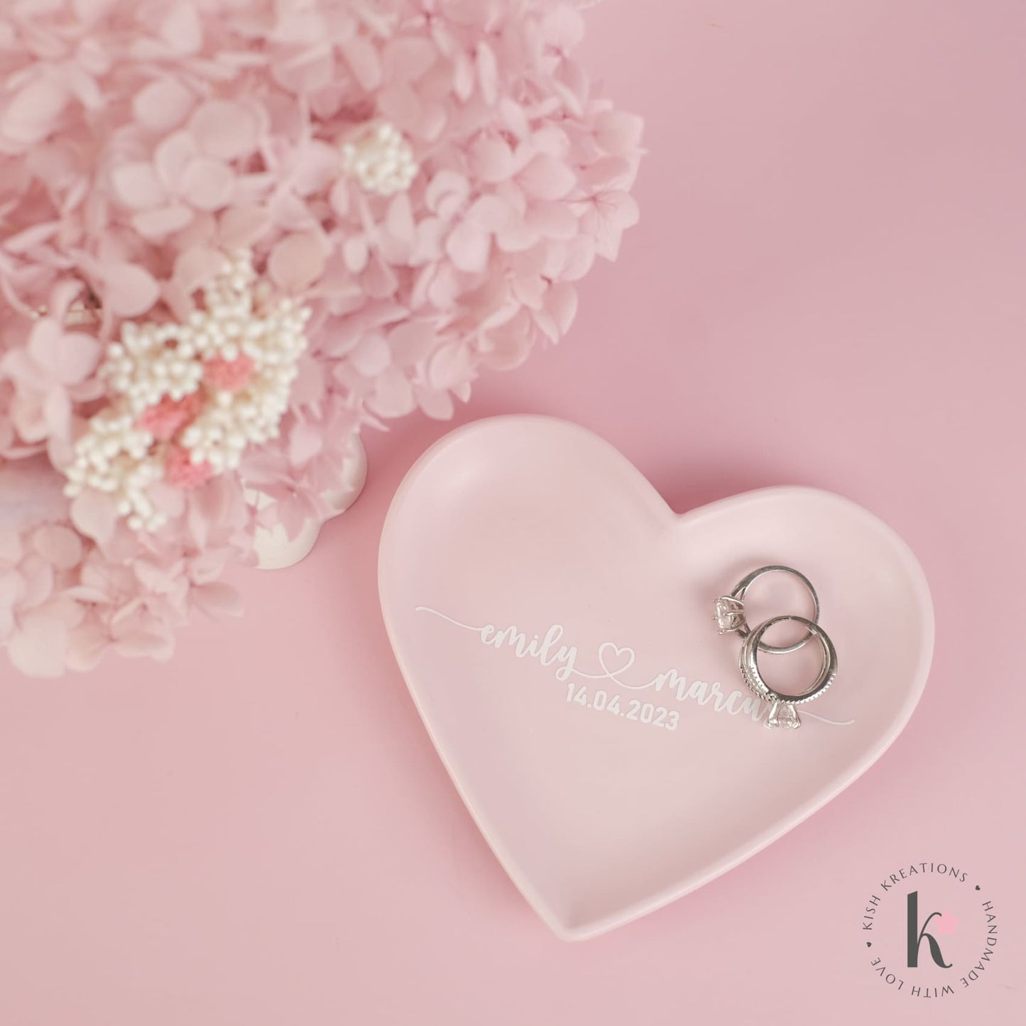 Heart Ring Dish | A❤️B | Plain Design - Kish Kreations - 5 year wedding anniversary, engagement gift ideas, Engagement Gifts under $30, Engagement Ring Dish Customised, Heart Ring Dishes, Homewares, Personalised Dish, Personalised Ring Dish Australia, Ring Dish Australia, Trinket Trays, Wedding, Wedding Gifts under $30, Wedding Presents Australia - heart-ring-dish-plain-design