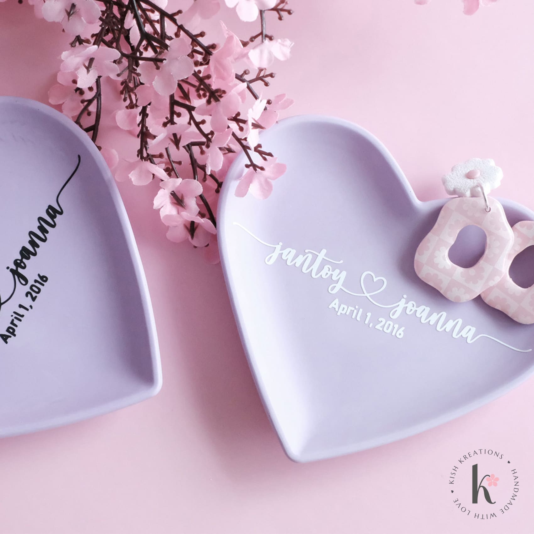 Heart Ring Dish | A❤️B | Plain Design - Kish Kreations - 5 year wedding anniversary, engagement gift ideas, Engagement Gifts under $30, Engagement Ring Dish Customised, Heart Ring Dishes, Homewares, Personalised Dish, Personalised Ring Dish Australia, Ring Dish Australia, Trinket Trays, Wedding, Wedding Gifts under $30, Wedding Presents Australia - heart-ring-dish-plain-design