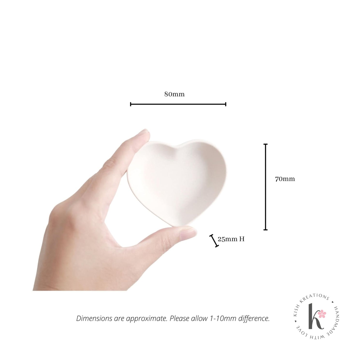 Heart Ring Dish Mini | Marble Design - Kish Kreations - Heart Ring Dishes, Homewares, Jesmonite, Personalised Ring Dish Australia, trinket dish, Trinket Trays, Wedding - copy-of-heart-ring-dish-mini-plain-design