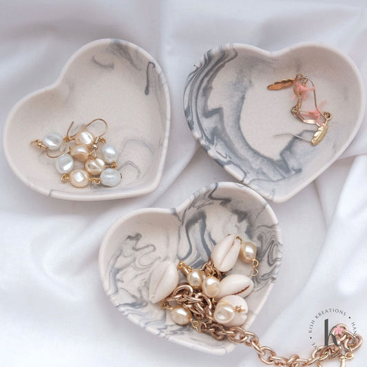 Heart Ring Dish Mini | Marble Design - Kish Kreations - Heart Ring Dishes, Homewares, Jesmonite, Personalised Ring Dish Australia, trinket dish, Trinket Trays, Wedding - copy-of-heart-ring-dish-mini-plain-design