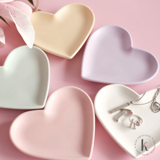 Heart Ring Dish | Plain Design - Kish Kreations - Heart Ring Dishes, Heart Shaped Gifts, Heart Trays, Homewares, Personalised Ring Dish Australia, Trinket Trays, Wedding, Wedding Gifts for Couple - heart-ring-dish-plain-design-1