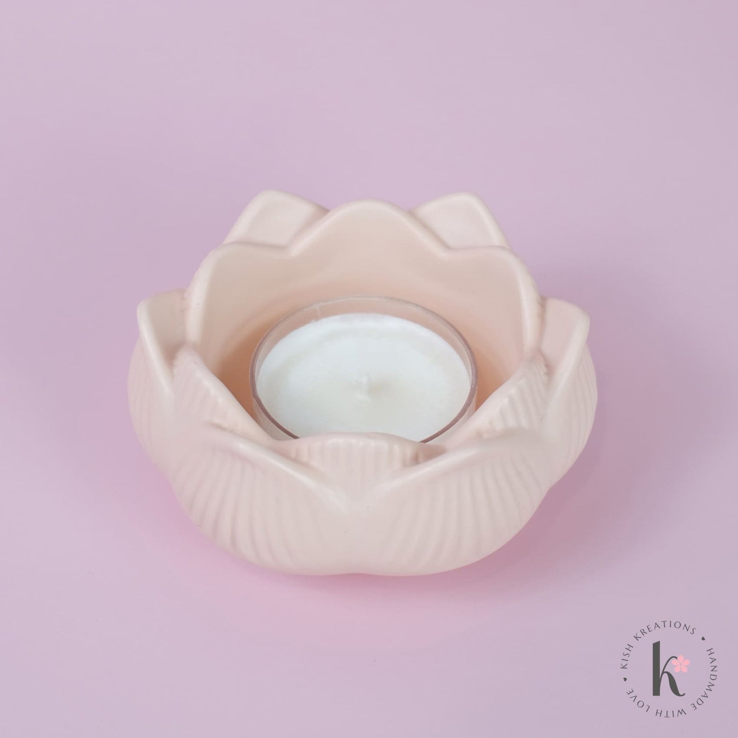 Lotus Flower Candle Holder | Plain Design - Kish Kreations - Candle Holders, Homewares - lotus-flower-candle-holder-plain-design