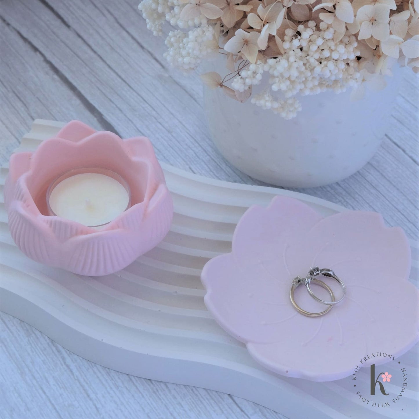 Lotus Flower Candle Holder | Plain Design - Kish Kreations - Candle Holders, Homewares - lotus-flower-candle-holder-plain-design