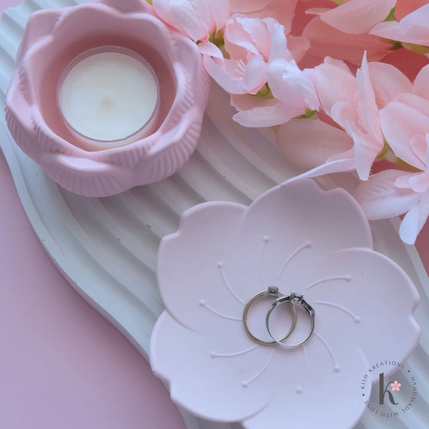 Lotus Flower Candle Holder | Plain Design - Kish Kreations - Candle Holders, Homewares - lotus-flower-candle-holder-plain-design