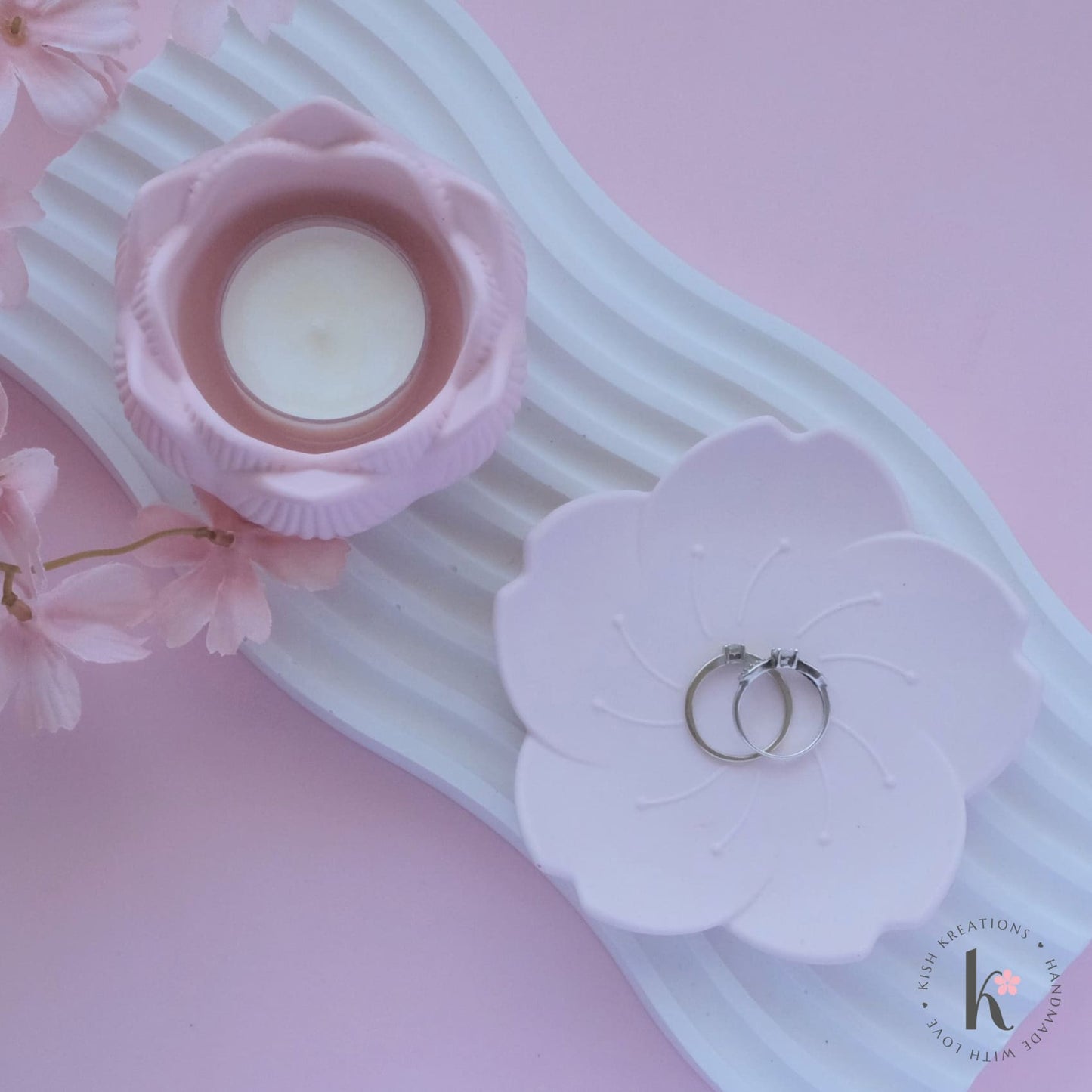 Lotus Flower Candle Holder | Plain Design - Kish Kreations - Candle Holders, Homewares - lotus-flower-candle-holder-plain-design