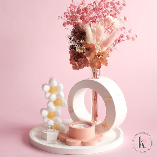 Round Flower Vase | Elegant White with Gold Flakes Design - Kish Kreations - Elegant, Homewares, housewarming gifts, housewarming gifts Australia, Planters, Pots, Vases - round-flower-vase-elegant-white-with-gold-flakes-design