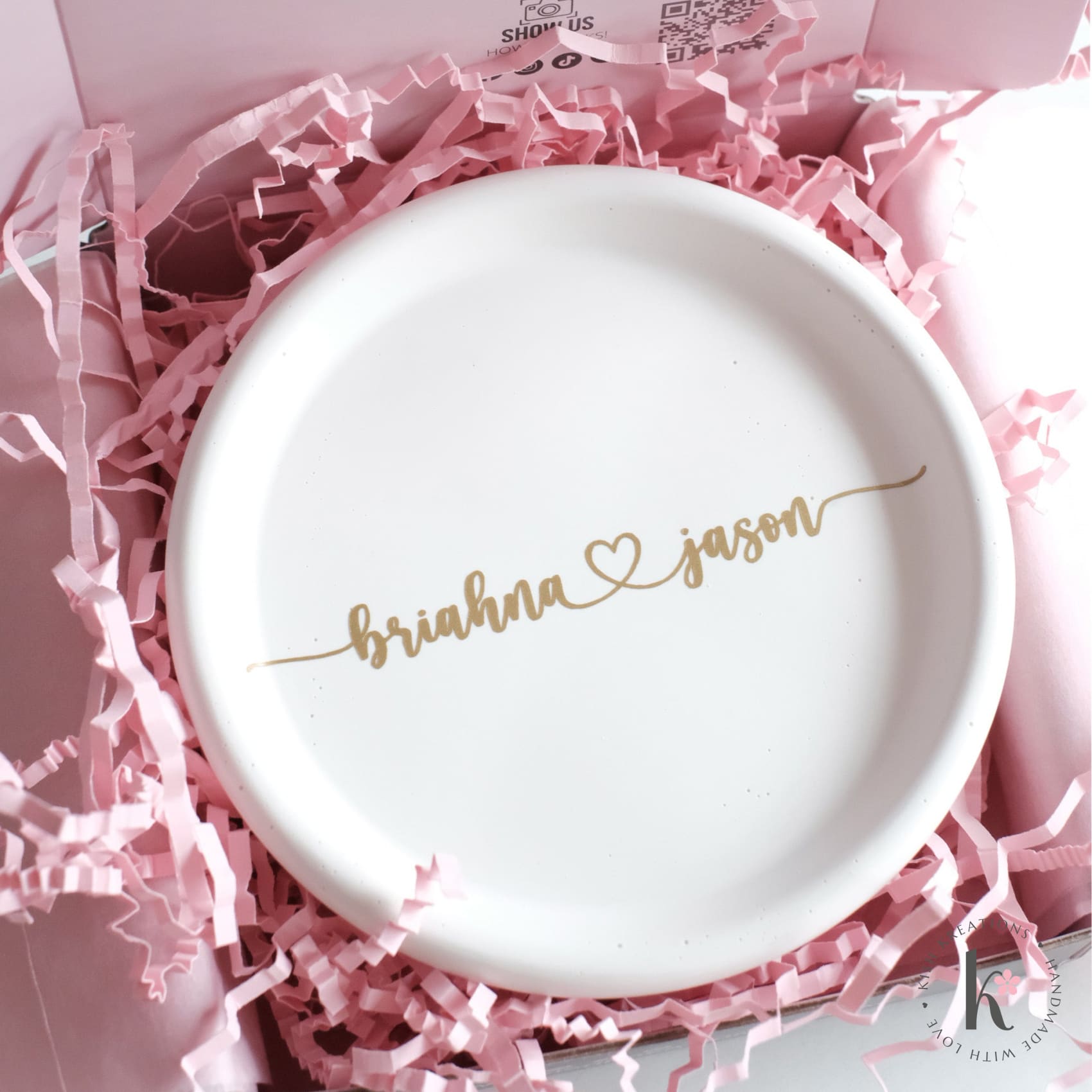 Round Ring Dish | A❤️B | Plain Design - Kish Kreations - Circle Dish, Engagement Gifts under $30, Engagement Ring Dish Customised, Homewares, Personalised Dish, Personalised Ring Dish Australia, Ring Dish Australia, Wedding, Wedding Gifts for Couple, Wedding Gifts under $30, Wedding Presents Australia - round-ring-dish-a❤️b-plain-design