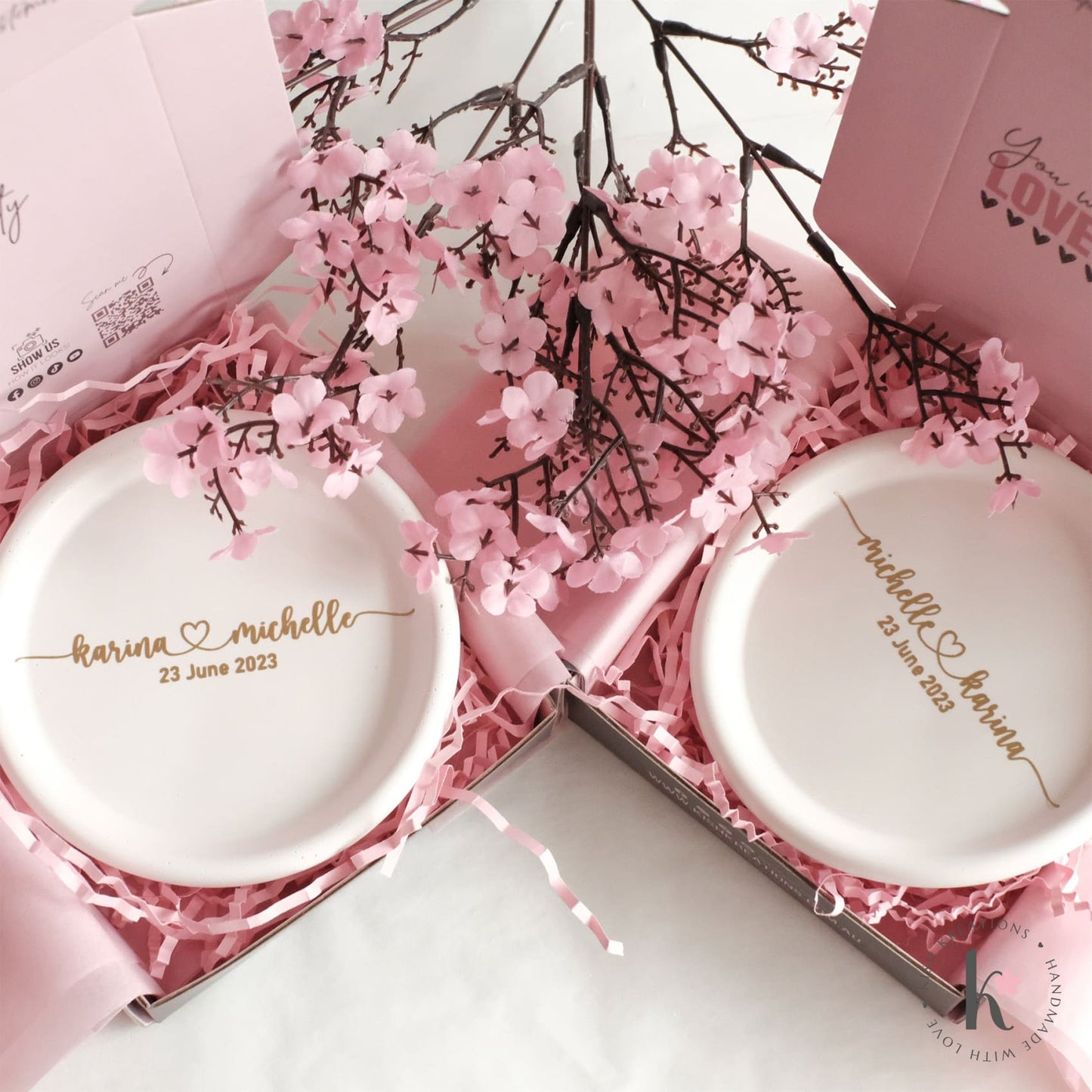 Round Ring Dish | A❤️B | Plain Design - Kish Kreations - Circle Dish, Engagement Gifts under $30, Engagement Ring Dish Customised, Homewares, Personalised Dish, Personalised Ring Dish Australia, Ring Dish Australia, Wedding, Wedding Gifts for Couple, Wedding Gifts under $30, Wedding Presents Australia - round-ring-dish-a❤️b-plain-design