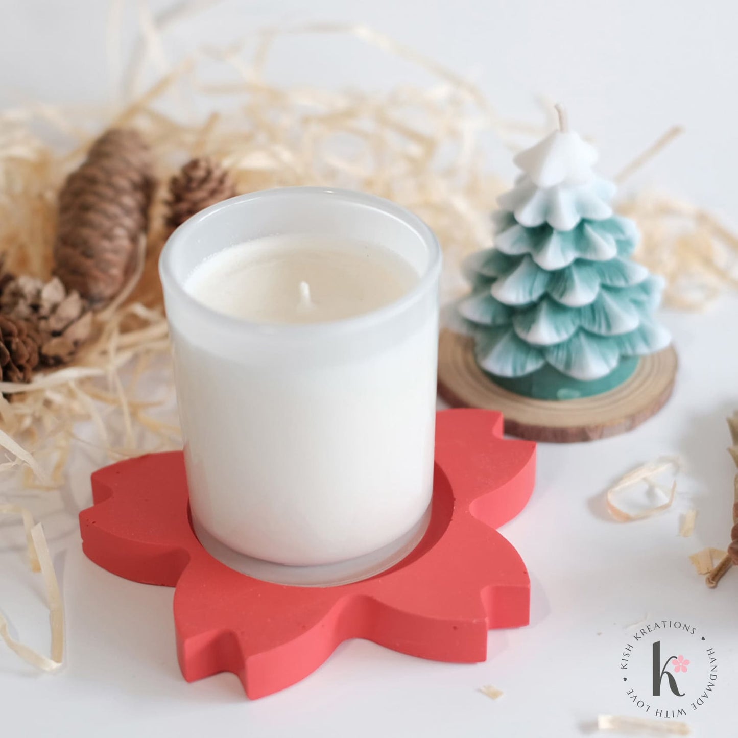 Sakura Candle Tray | Plain Design - Kish Kreations - Candle Holders, candle tray, Homewares - sakura-candle-tray