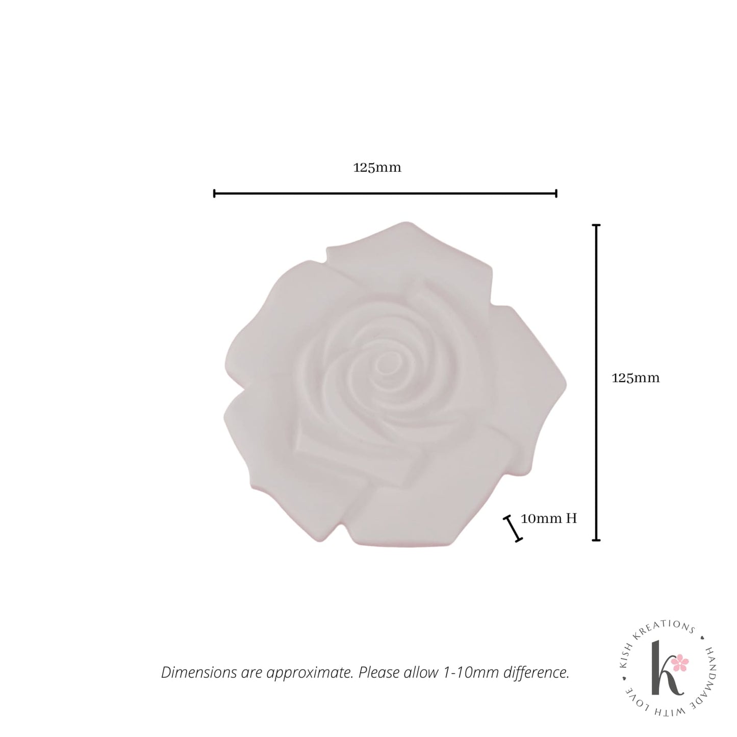 Tea Rose Shaped Tray | Plain Design - Kish Kreations - Blossom Dish, Flower Dish, Homewares, Jewellery Dish, Jewellery Tray, Personalised Ring Dish Australia, Personalised Tray, trinket dish, Trinket Trays - tea-rose-shaped-tray-plain-design