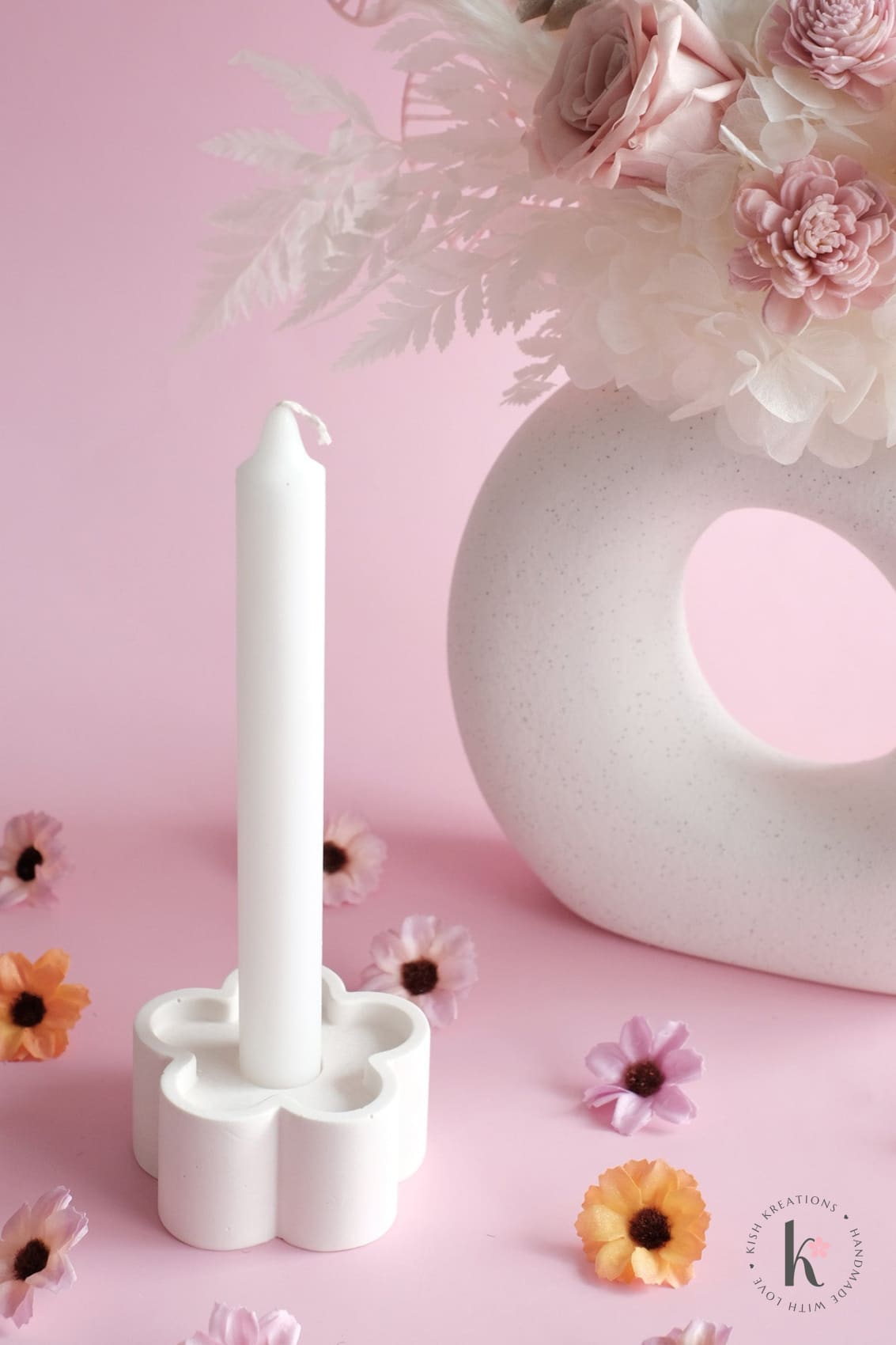 Flower Candle Holder | Plain Design - Kish Kreations - Candle Holders, Homewares - flower-candle-holder-plain-design