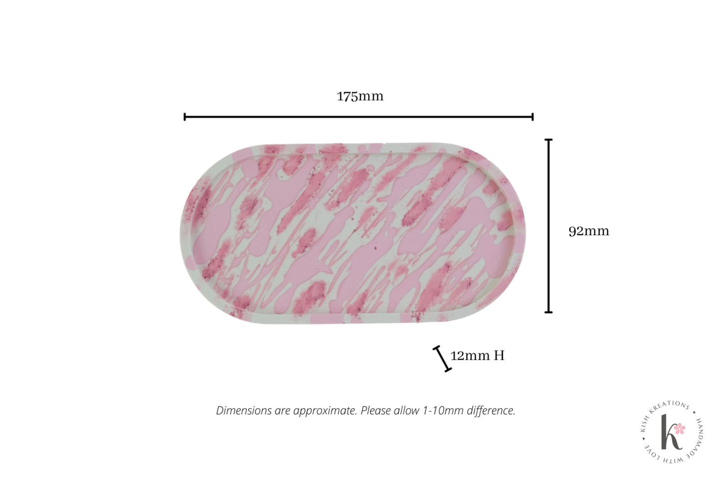 Oval Trinket Tray | Zebra Design - Kish Kreations - Homewares, Jesmonite Decor, Personalised Gifts for Friends, Trinket Trays - oval-trinket-trays-zebra-design