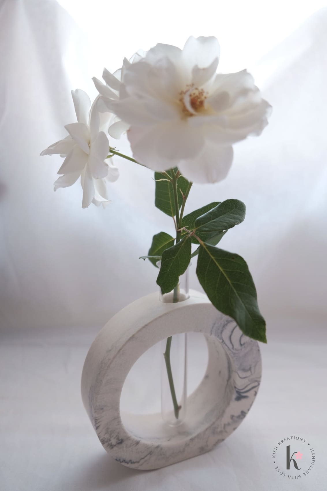 Round Flower Vase | Marble Design - Kish Kreations - Homewares, housewarming gifts, housewarming gifts Australia, Planters, Pots, Vases - round-flower-vase-marble-design