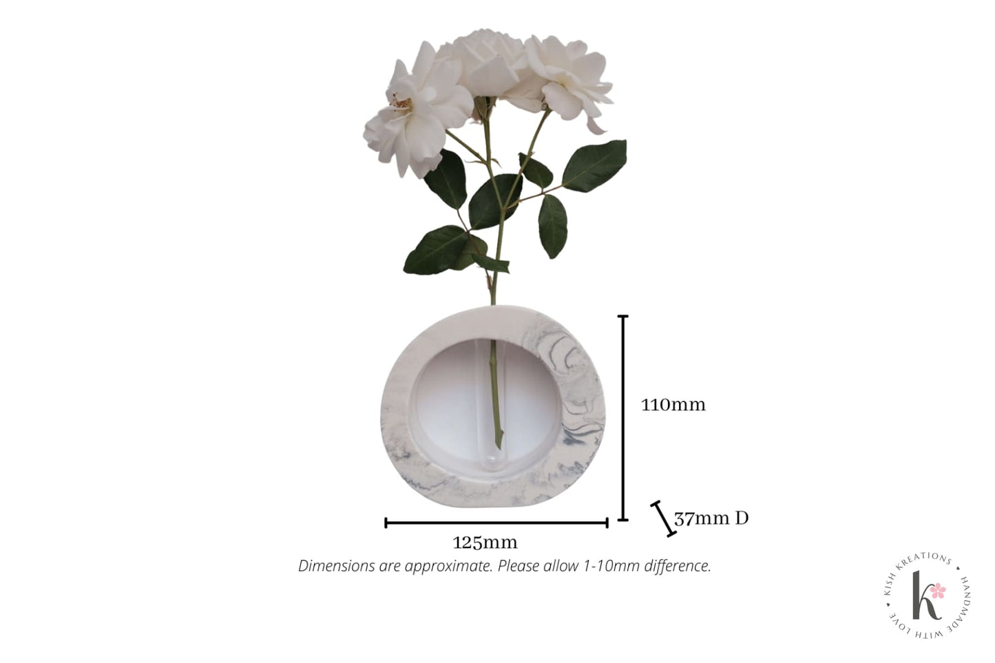 Round Flower Vase | Marble Design - Kish Kreations - Homewares, housewarming gifts, housewarming gifts Australia, Planters, Pots, Vases - round-flower-vase-marble-design