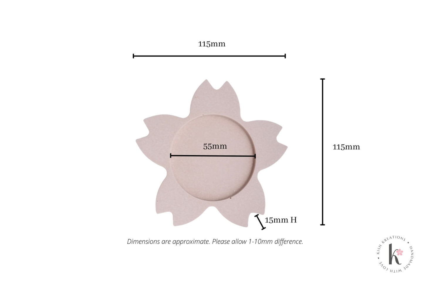 Sakura Candle Tray | Plain Design - Kish Kreations - Candle Holders, candle tray, Homewares - sakura-candle-tray