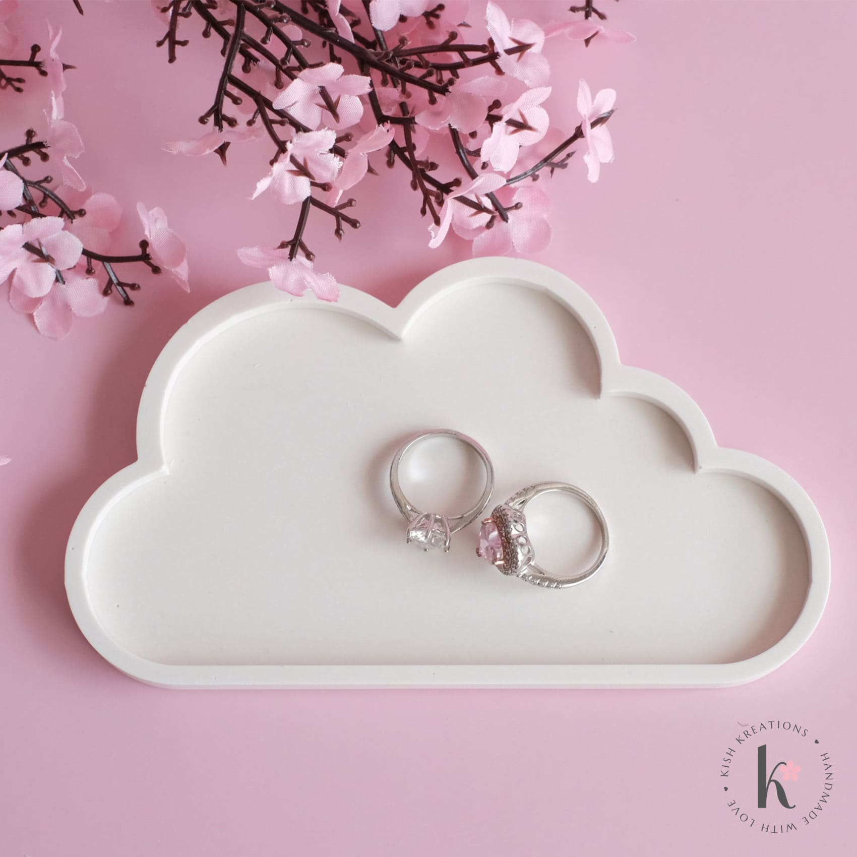 Cloud Trinket Dish | Plain Design - Kish Kreations - Birthday Gifts, Homewares, jewellery trinket dish, Ring Dish Australia, Trinket Trays - cloud-trinket-dish-plain-design