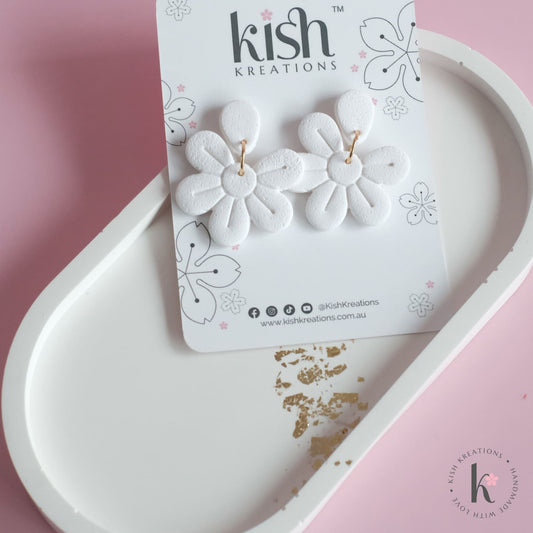 Oval Trinket Tray | Elegant White with Gold Flakes Design - Kish Kreations - Elegant, Homewares, Oval Tray, Trinket Dish, Trinket Trays - oval-trinket-trays-elegant-white-with-gold-flakes-design