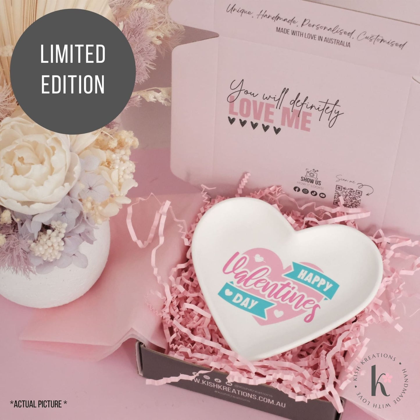 [Ready to Dispatch] LIMITED EDITION - Heart Ring Dish (Happy Valentine's Day!) - Kish Kreations - Gift Box, Ready Stock, Trinket Trays - ready-to-dispatch-limited-edition-heart-ring-dish-happy-valentines-day