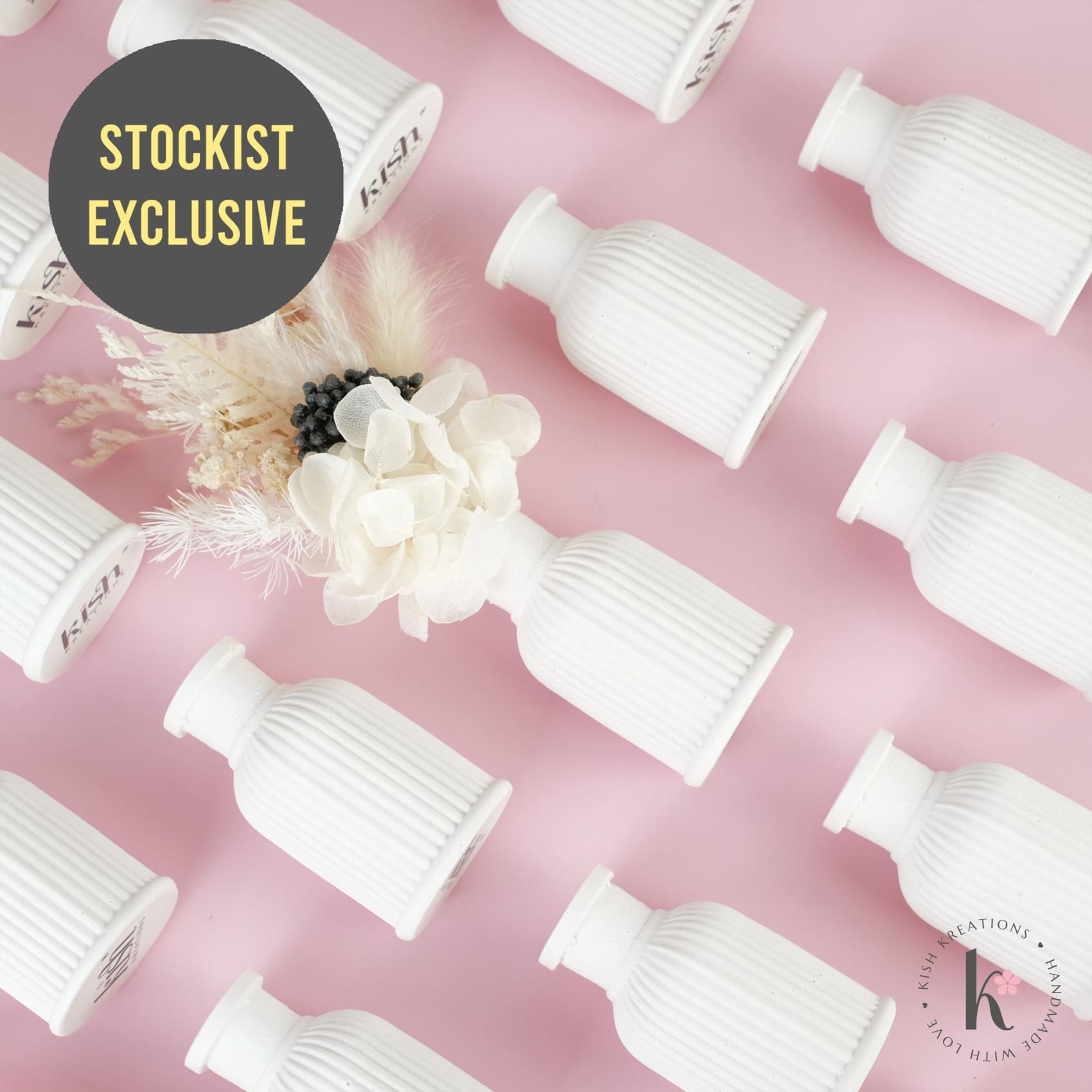 [Stockist Exclusive] Mini Vase - Kish Kreations - Homewares, Mini Vase, Planters, Pots, Ribbed Vase, Stockist Exclusive, Trinket Trays, Vases - stockist-exclusive-mini-vase